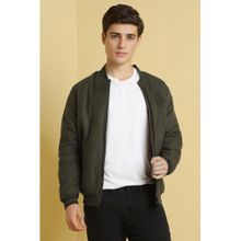 Allen Solly Men Green Solid Reversable Full Sleeves Casual Jacket