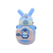 Little Surprise Box Blue Penguin Water Bottle with Soft 3D Horns 550ml