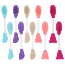 Rhe Cosmetics Face Mask Applicator & Face Wash Double Sided Brush - Majenta