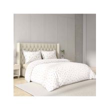 GM 100% Cotton Off-White Digital Printed 144Tc King Bedsheet With 2 Pillow Covers