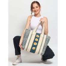 ART AVENUE Blue Brisk Cotton Printed Women Handbag