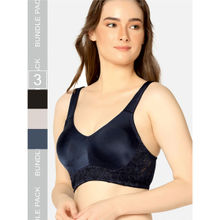 Curvy Love Plus Size Full Coverage Multi-Layer Non Padded Bra (Pack of 3)