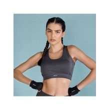 Kica Strappy Mid-Impact Sports Bra with Removable Pads in Kica SKN Fabric Grey