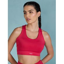 Kica Strappy Mid-Impact Sports Bra with Removable Pads in Kica SKN Fabric Pink