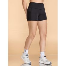 Kica High-Waisted Workout Booty Shorts with Pockets in Kica SKN Fabric Black
