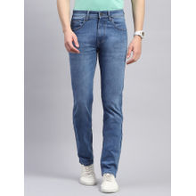 Monte Carlo Men Blue Light Wash Narrow Fit Denim Jeans