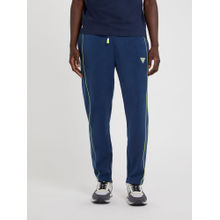 Guess Men Blue Solid Mid-Rise Full Length Trackpant