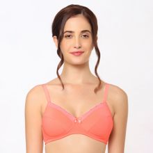 Wacoal Essentials Padded Wired 3/4Th Cup Cotton Comfortable T-Shirt Bra - Orange