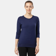 Jockey Aw14 Women Cotton Viscose Elastane Three Quarter Sleeve T-Shirt - Medieval Blue