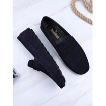 Louis Stitch Blue Italian Suede Leather Handmade Driving Loafers