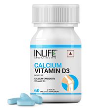 INLIFE Calcium Vitamin D3- 60 Tablets Calcium Carbonate Vitamin D3