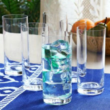 Bohemia Crystal Barline Tall Cocktail Glass Set, 300ml, Set Of 6, Transparent