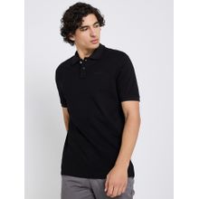 Ben Sherman Black Cotton Collar Neck Regular Polo T-Shirt