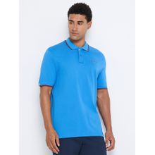 Ben Sherman Blue Cotton Collar Neck Polo T-Shirt