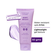 Conscious Chemist Berry Bright Niacinamide Sunscreen SPF 50 PA++++ With Water Resistant & No White Cast