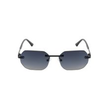 Opium Eyewear Hexagon Sunglasses for Men Grey Lens Metal Black Frame -Op-10413-C05-55 (55)