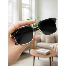 ROYALTAIL Publilia Uv Protected Square Golden Black Unisex Sunglasses -Rt-Sung-160 (55)