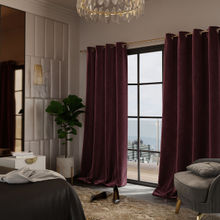 Stoa Paris Velvet Vintage Rose Door Curtain