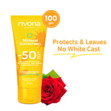 Rivona Naturals Mineral Sunscreen SPF 50 PA+++ Non-Sticky And No White Cast For All Skin Types