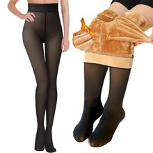 BRACHY Women Winter Fleece Warm Thermal Dual Tone Translucent Slim Fit Stockings
