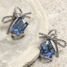 SOHI Blue Designer Stone Stud Earrings