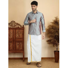 TATTVA Men Grey Solid Opaque Shirt