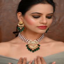 DASTOOR Womens Gold Plated Multi Designer Necklace set