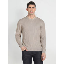 Arrow Crew Neck Patterned Knit Sweater