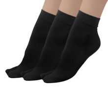 NEXT2SKIN Women's Nylon Ankle Length Fleece Thumb Winter Socks - Pack of 3 Pairs (Black)