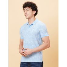 Being Human Light Blue Half Sleeves Polo Neck T-Shirt