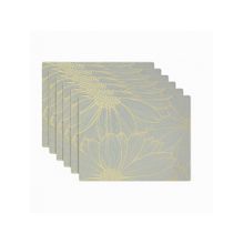 VIVALUXORA Blooming Flower Gold Table Placemats (Pack of 6)