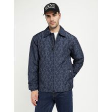 GANT Men's Navy Blue Monogram Padded Bomber Jacket