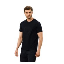 OUTERWORLD Half Sleeve Embroidered Crew Neck Black Men's T-Shirt