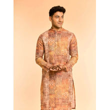 Diwas by Manyavar Elegant Orange Cotton Kurta for Men