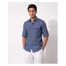 PRATEEK MUNJAL Royal Blue Linen Shacket