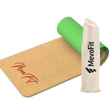 MevoFit Cork Yoga Mat, 100% Organic Cork & Natural Rubber Mat - 72" X 24" - Multi-Color (Free Size)