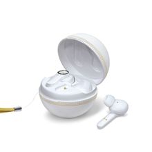 Fingers Yorker TWS Earbuds (Cricket-Themed, SNC Technology, & Fast Charging Type-C) - Piano White