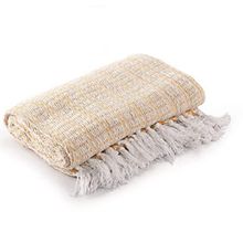 Sashaa World Cotton Throw Bedcover Super Soft & Breathable Throw Blanket in Yellow Color