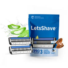 LetsShave Pro 3 Razor Cartridges For Men, Triple Blade Replacement Cartridges - Pack Of 2
