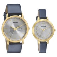 Sonata NP770318141YL02 Silver Dial Analog Watch for Couple