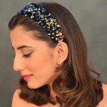 YoungWildFree Blue Sequins Shiny Hair Band- Cute Fancy Bling Design For Women And Girls (Partywear)