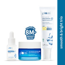 Plum Niacinamide Serum, Moisturizer & Sunscreen Kit For Bright, Blemish-Free, Hydrated Skin
