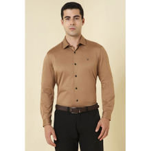 Allen Solly Men Brown Solid Full Sleeves Formal Shirt