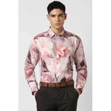 Van Heusen Men Pink Print Full Sleeves Party Shirt