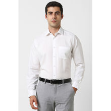 Van Heusen Men White Solid Full Sleeves Formal Shirt
