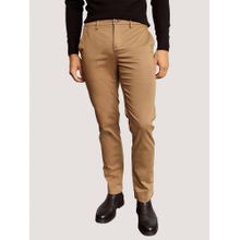 Bruun & Stengade Men Beige Solid Regular Fit Flat-Front Trouser