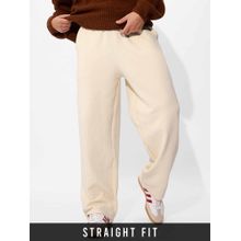 The Souled Store Solids Faded Beige Korean Trackpants