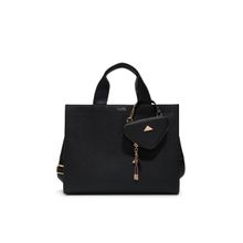 Aldo MTL72TOTE Women Black Satchel Bag with Pouch & Coin Pouch (Set of 3)