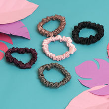 Elaa Slim Satin Scrunchies Set of 5