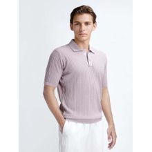 Rare Rabbit Devr Dusky Pink Textured Regular Fit Polo T-shirt